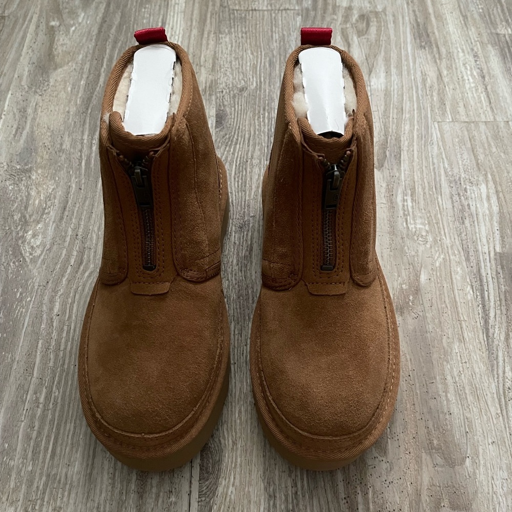UGG Women's Tan Suede Boots with Red Accents
